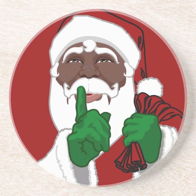 Santa Clause Untersetzer Black Santa Weihnachten (Vorne)