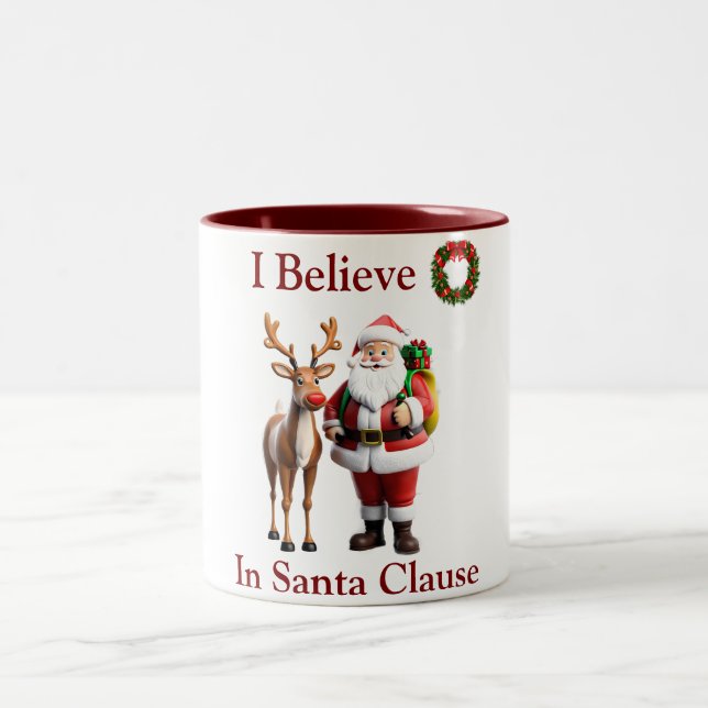 Santa Clause Zweifarbige Tasse (Mittel)