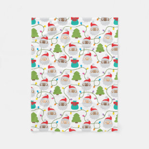 Santa Clauses Muster Fleecedecke