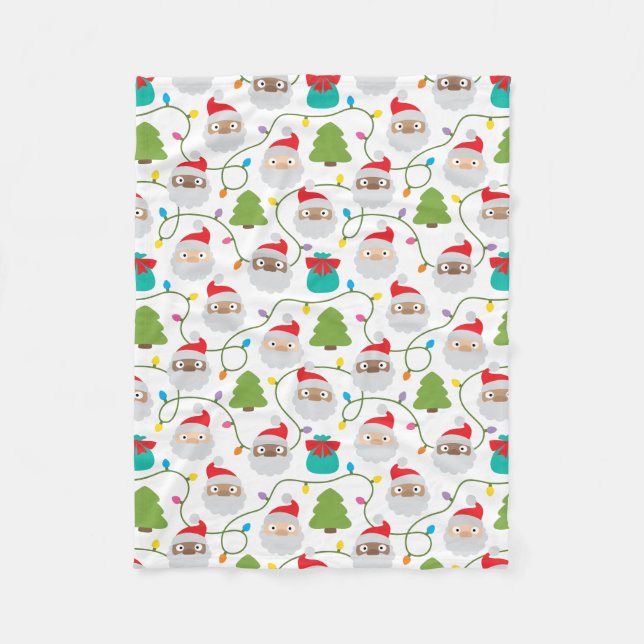 Santa Clauses Muster Fleecedecke (Vorderseite)