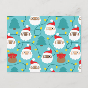 Santa Clauses Muster Postkarte