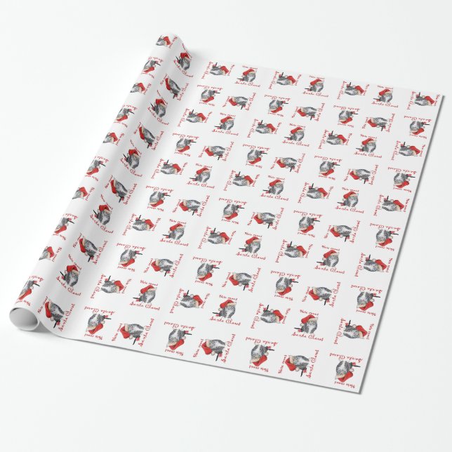 Santa Claws CAT Wrapping Paper Geschenkpapier (Ungerollt)