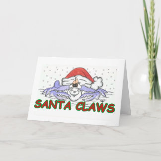 Santa CLAWS Christmas Crab Feiertagskarte