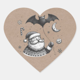 Santa Claws Herz-Aufkleber