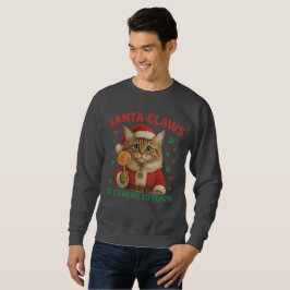 Santa Claws kommt in die Stadt Katzen T-Shirt Sweatshirt