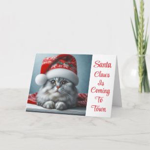 Santa Claws kommt in Town - festliche Kitty Cat Feiertagskarte