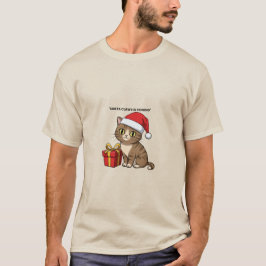 Santa Claws kommt Weihnachtskatze T-Shirt