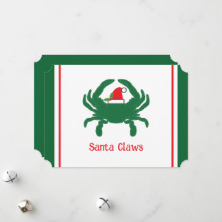 Santa Claws List Nautic Pub Holiday Card Feiertagskarte