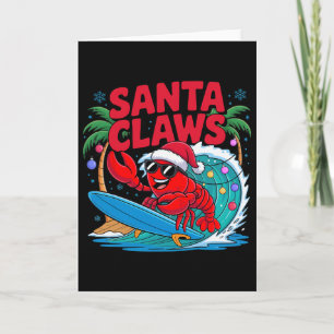 Santa Claws Lustiger Weihnachtshummer mit Palme Karte