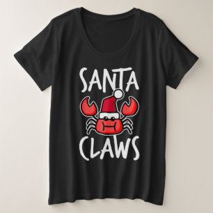 Santa Claws New England Crab Niedlicher Weihnachts Große Größe T-Shirt