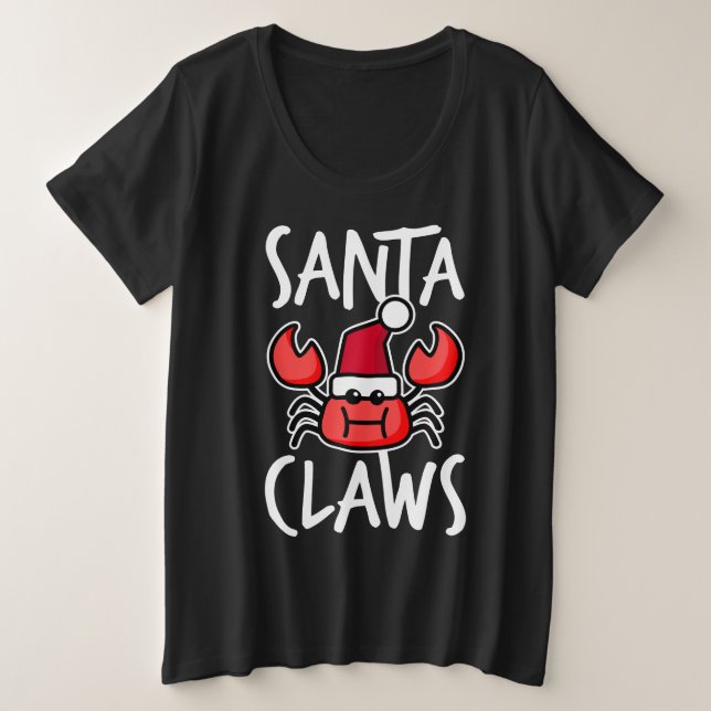 Santa Claws New England Crab Niedlicher Weihnachts Große Größe T-Shirt (Design vorne)