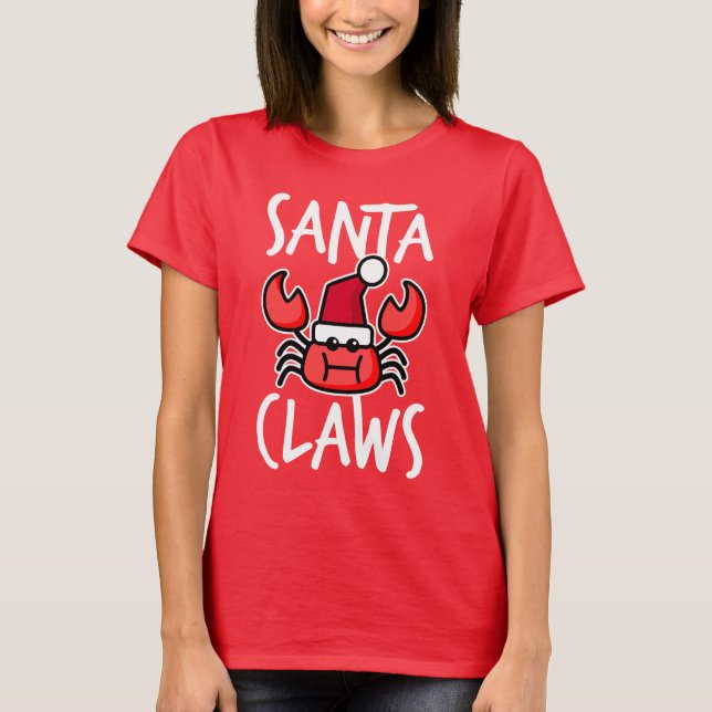 Santa Claws New England Weihnachts-Weihnachtskraut T-Shirt (Vorderseite)