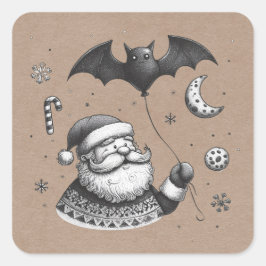 Santa Claws Quadratischer Aufkleber