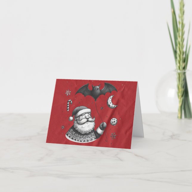 Santa Claws Rot Karte (Vorderseite)