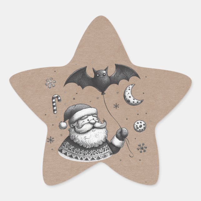 Santa Claws Stern-Aufkleber (Vorderseite)