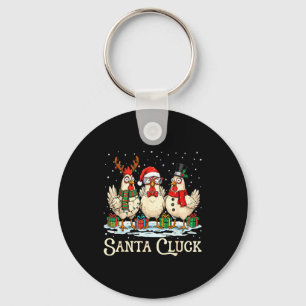 Santa Cluck Huhn Weihnachten Bauernhof Tier Lustig Schlüsselanhänger