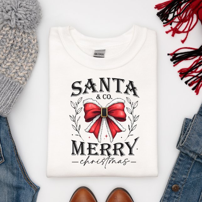 Santa & Co Merry Christmas Bow Sweatshirt (Von Creator hochgeladen)