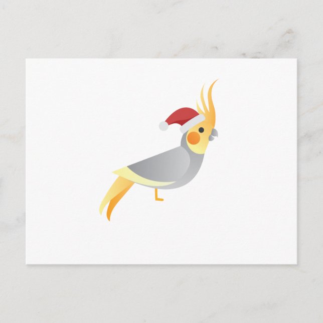 Santa Cockateil Funny Chrismas Feiertagspostkarte (Vorderseite)
