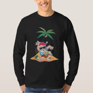 Santa Coconut Drink Pool Party Weihnachten Juli H T-Shirt