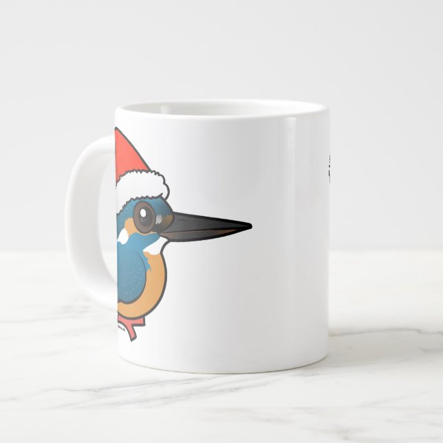 Santa Common Kingfisher Jumbo-Tasse (Vorderseite Links)