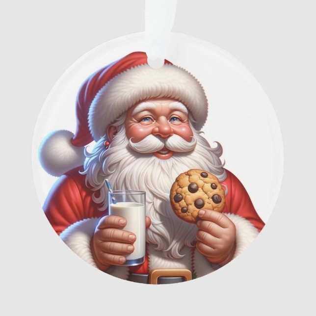 Santa Cookies and Milk Christmas Acrylic Ornament (Vorderseite)