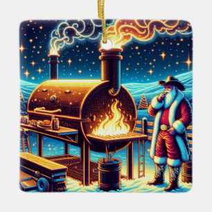 Santa Cooking auf der GRILLEN Pit 3 Weihnachten Keramikornament