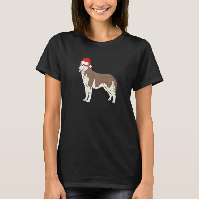 Santa Copper Siberian Husky Winter Christmas Dog M T-Shirt (Vorderseite)