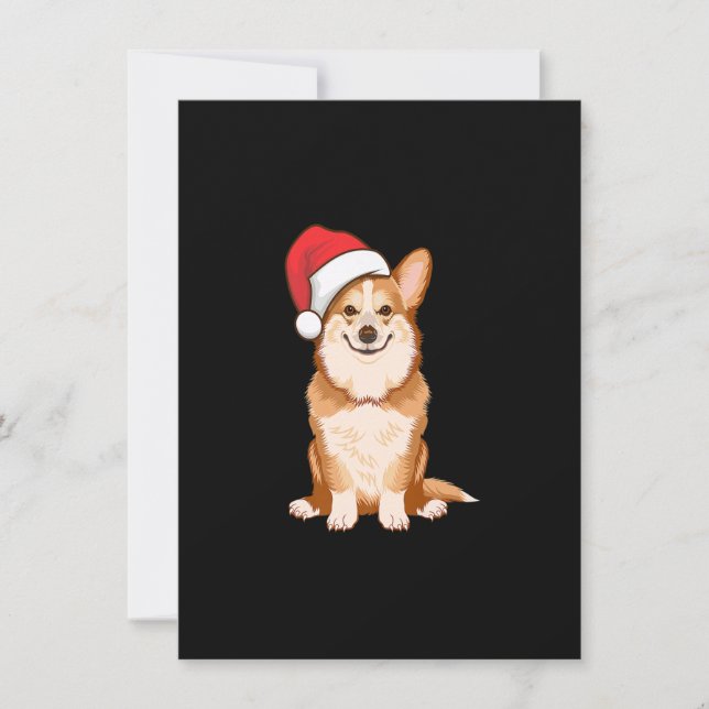 Santa Corgi, Geschenke für Hundefreunde, Weihnacht Einladung (Vorderseite)