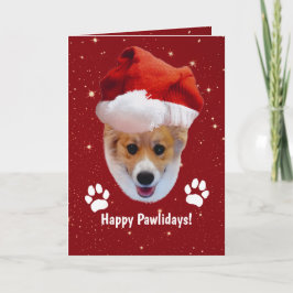 Santa Corgi Happy Pawlidays Card Karte