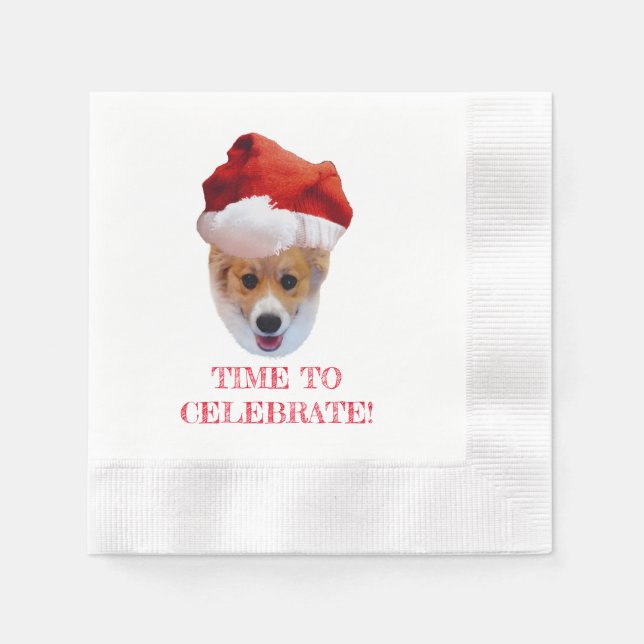Santa Corgi Napkins Serviette (Vorderseite)