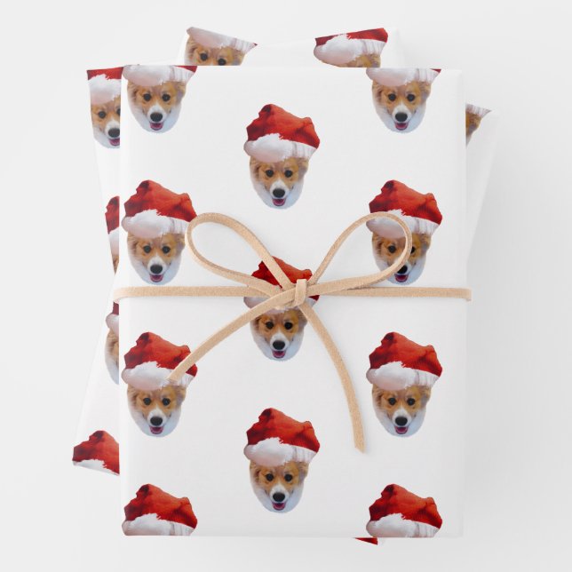 Santa Corgi Packpapier Blätter (Beispiel)