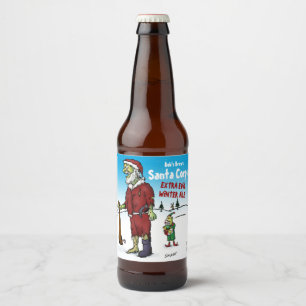 Santa Corpse Funny Cartoon Bierflaschenetikett