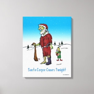 Santa Corpse Funny Zombie Cartoon Leinwanddruck
