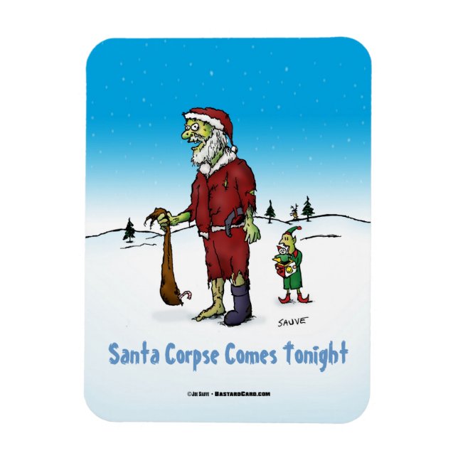 Santa Corpse Funny Zombie Cartoon Magnet (Vertikal)
