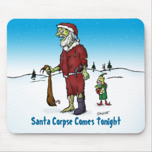 Santa Corpse Funny Zombie Cartoon Mousepad