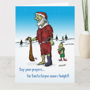 Santa Corpse Funny Zombie Xmas Big Karte