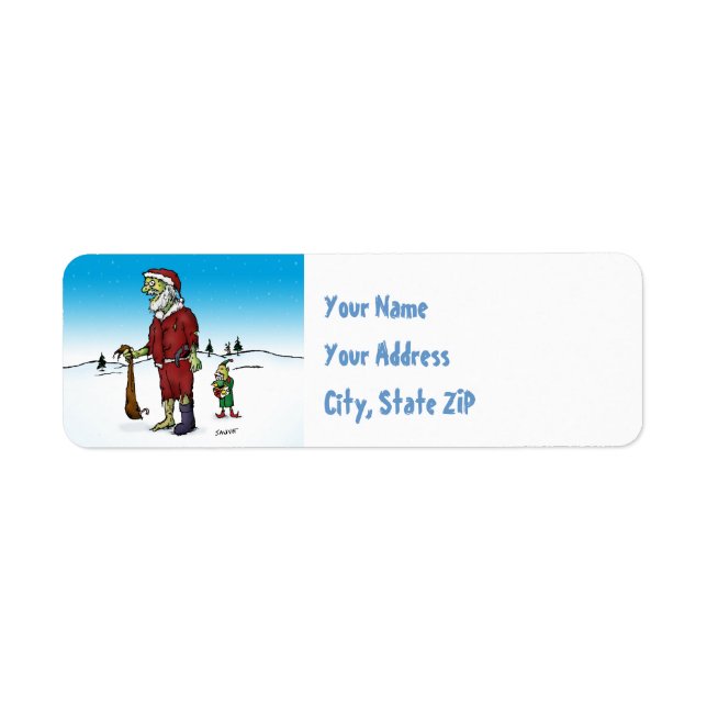 Santa Corpse Zombie Santa Rücksendeadressen-Aufkle (Vorne)