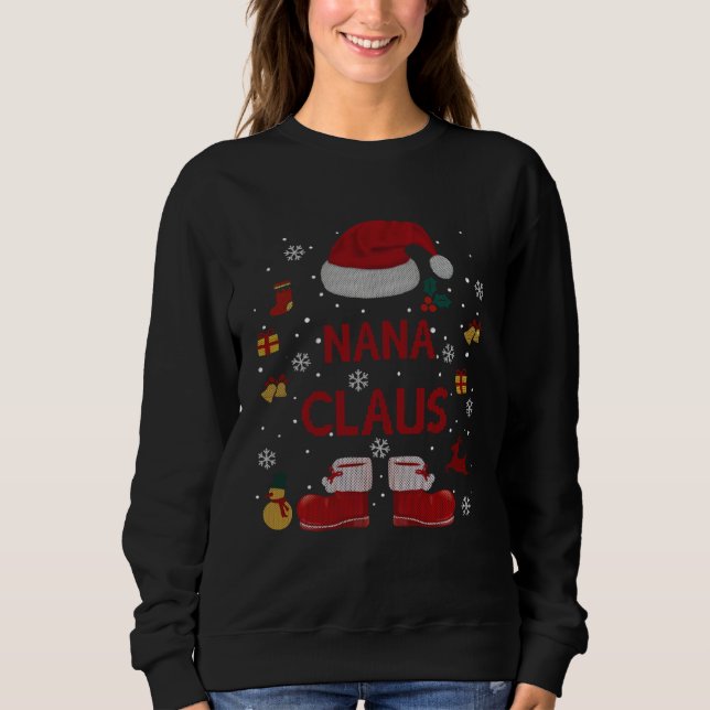 Santa Costume Nana Claus Xmas Pyjama Sweatshirt (Vorderseite)