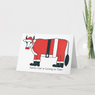 Santa Cow kommt in die Stadt Feiertagskarte