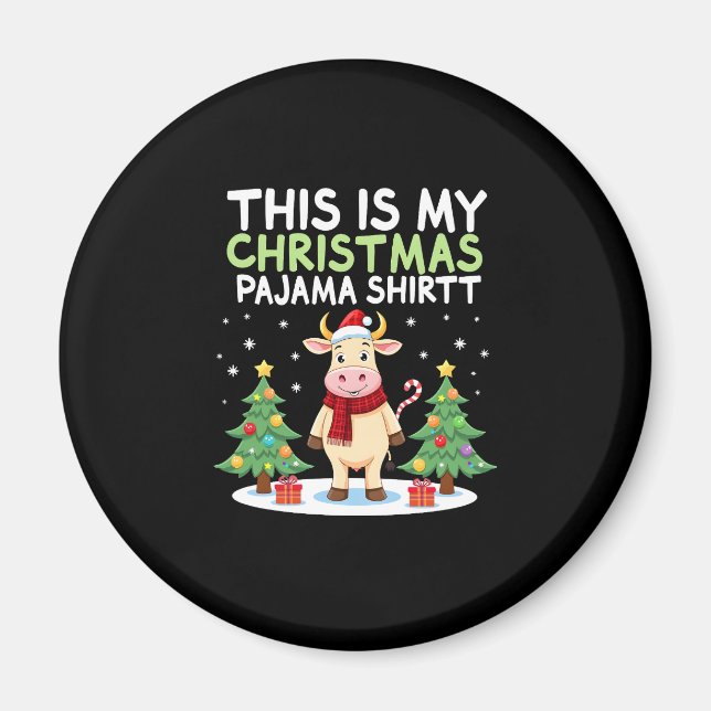 Santa Cow Xmas Tree Lights This Is My Christmas Pa Magnet (Vorne)