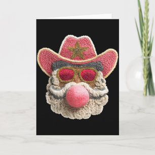 Santa Cowboy Häkeln Western Weihnachten Xmas Ferie Karte