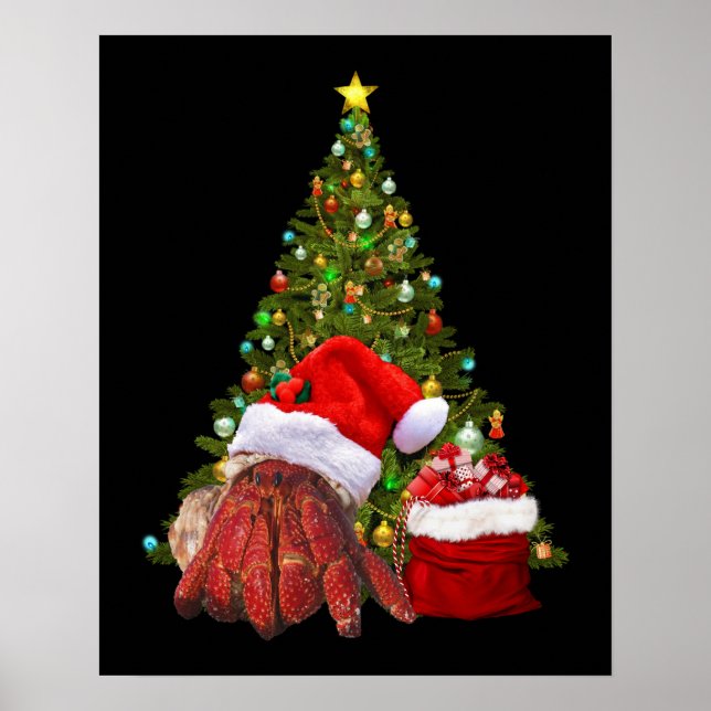 Santa Crab Funny Christmas Hermit Crab Lover Poster (Vorne)