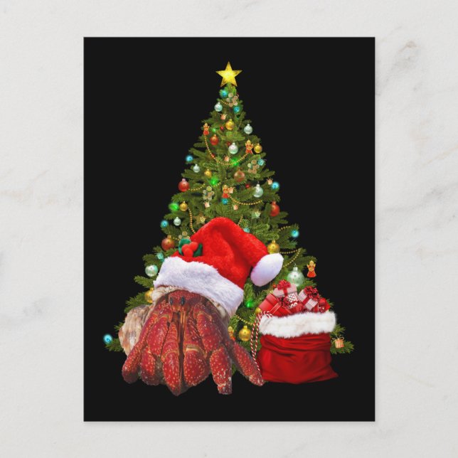 Santa Crab Funny Christmas Hermit Crab Lover Postkarte (Vorderseite)
