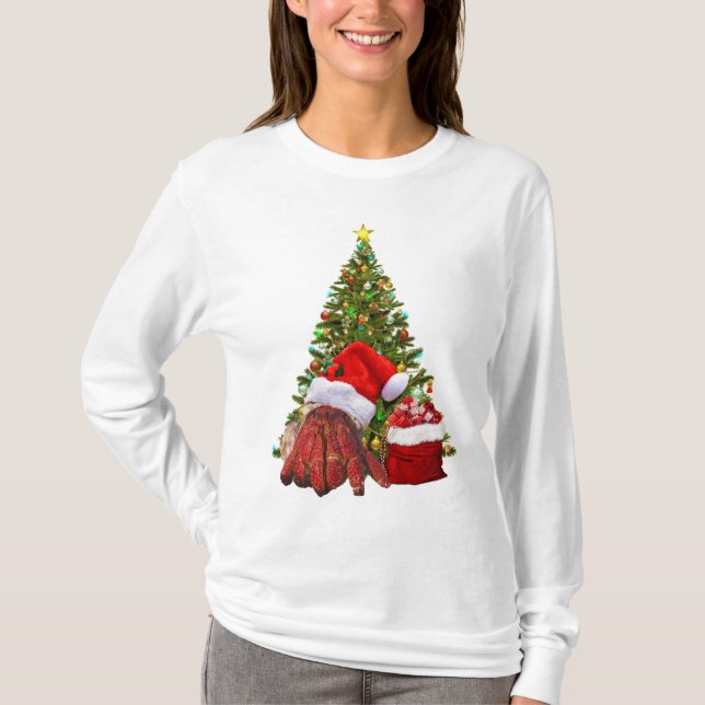 Santa Crab Funny Christmas Hermit Crab Lover T-Shirt (Vorderseite)