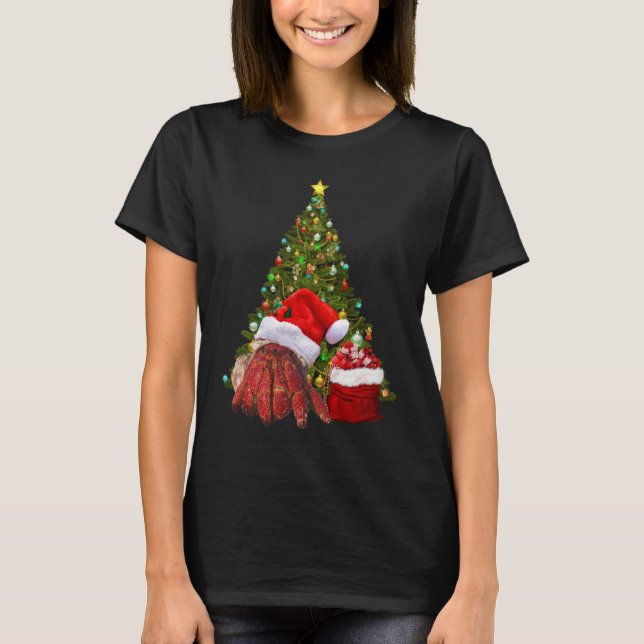 Santa Crab Funny Christmas Hermit Crab Lover T-Shirt (Vorderseite)
