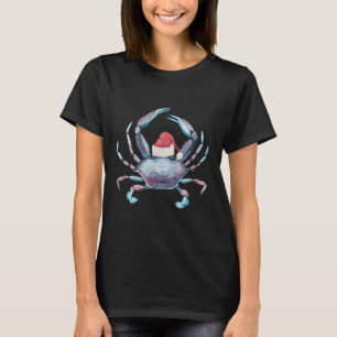 Santa Crab Klaus Küstenstrand Weihnachten Juli Kla T-Shirt