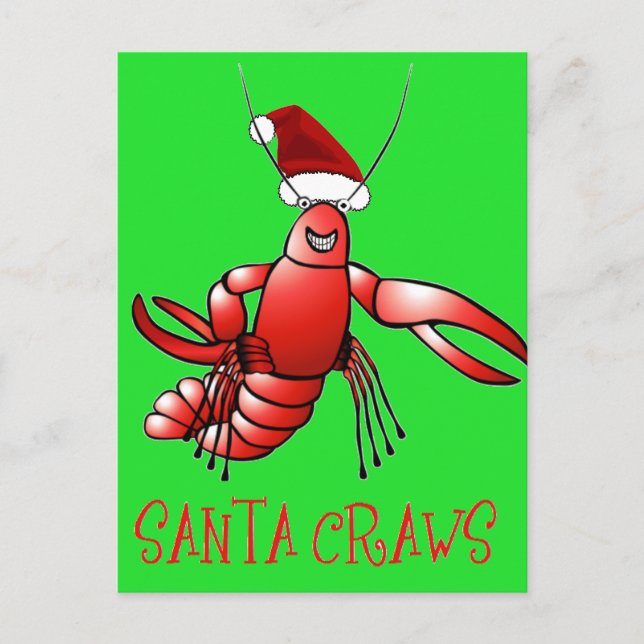 Santa Crawdad (Santa Craws) Postkarte (Vorderseite)