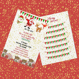 Santa Crew Reindeer Snowman Weihnachten 1. Geburts Ankündigung