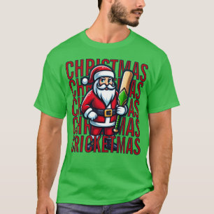 SANTA Cricket Mascot Player Weihnachtskricketmas T-Shirt