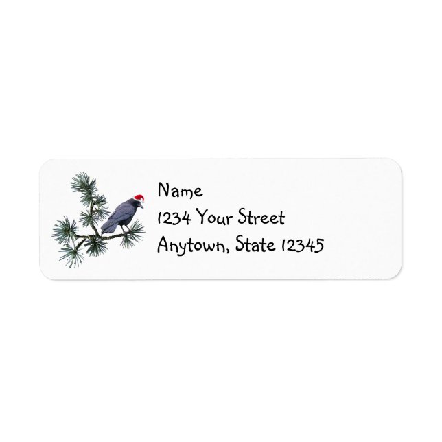 Santa Crow Pine Return Address Labels (Vorne)